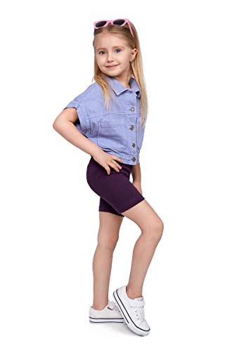 SOFTSAIL Leggings Mädchen Radlerhose Kurze Hose Aus Baumwolle Kinder Sporthose Tanzhose Atmungsaktiv Weich Elastisch Sommer Sport Pflaume 146-152 - 11-12 Jahre von SOFTSAIL