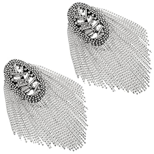 SOIMISS 1 Paar Strass Epaulet Punk Fringe Quaste Schulter Epauletten Silber Schulter Bord Frauen Männer Anzug Zubehör von SOIMISS