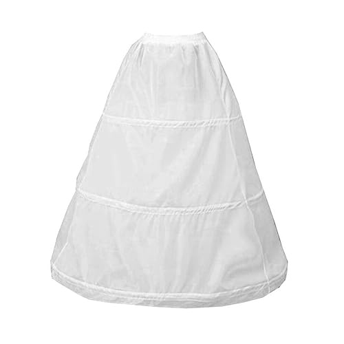 SOIMISS Damen Mädchen Hochzeit Petticoat Rock Kinder Unterrock mit 3 Reifen Krinoline Reifrock Blumenmädchen Rock Tutu Kleid Prinzessin Kostüm Halloween Karneval Cosplay Weiß 80cm von SOIMISS