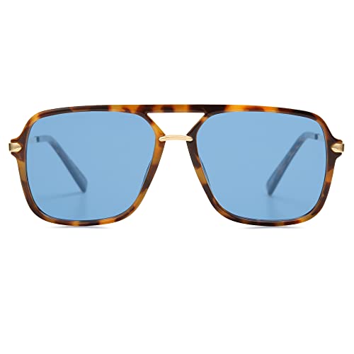 SOJOS Retro Sonnenbrille für Damen Herren,Polycarbonat Linse, Trendy Rechteckige Sonnenbrille 90er Jahre Schatten SJ2229 von SOJOS