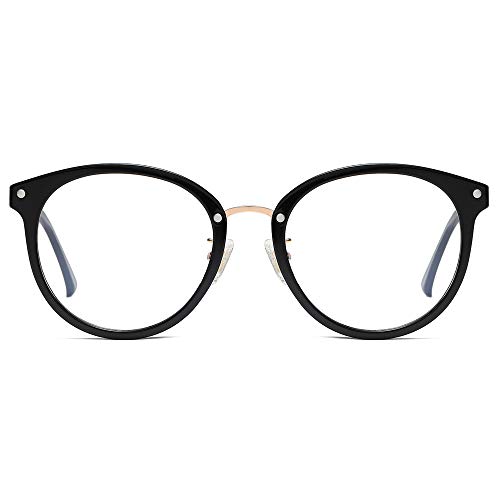 SOJOS Rund Groß Brille mit Blaulichtfilter ohne Sehstärke Anti-Blaulicht Gläser Brille SJ9001 Ashley mit schwarzem Rahmen/Anti-Blau-Lichtlinse SOJOS Rund Groß Brille mit Blaulichtfilter ohne Sehstärke Anti-Blaulicht Gläser Brille SJ9001 Ashley mit schwarzem Rahmen/Anti-Blau-Lichtlinse von SOJOS