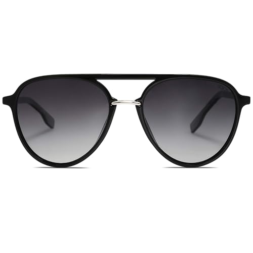 SOJOS Sonnenbrille Damen Herren Polarisiert Retro,Oval Runde Mode Sonnenbrillen SJ2078 von SOJOS