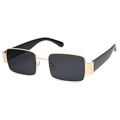 SOJOS Sonnenbrille Herren Damen Retro, Vintage Rechteckige Mode Schmale Sonnenbrillen SJ1162 von SOJOS