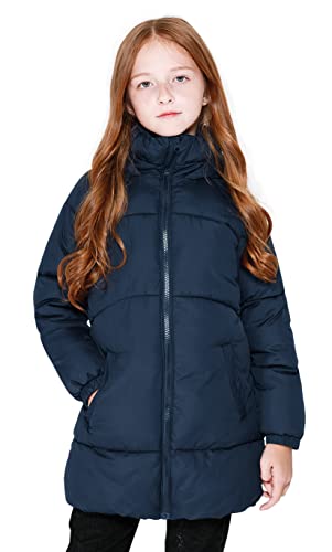 SOLOCOTE Mädchen Wintermäntel Heavyweight Mediun Länge Warme Jacken Daunenähnliche Baumwolle Watte Outwear 80817 Marine 13-14Y von SOLOCOTE