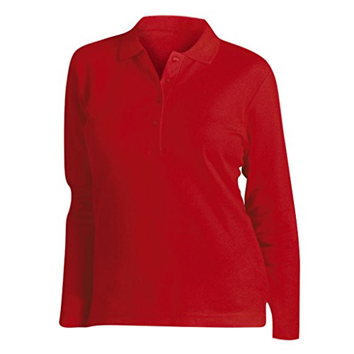 Sols Podium Damen Pique Polo-Shirt, Langarm (XL) (Rot) von SOL'S