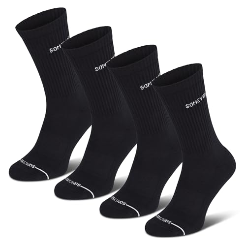 SOMEYOU Sportsocken aus Bio-Baumwolle | 4 Paar | Weiße Sportsocken | Retro Tennissocken 38-42 | Tennissocken Damen | Tennissocken Herren | Fitnesssocken von SOMEYOU