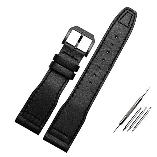 SOMKB Herren-Uhrenarmband für IWC Pilot Mark XVIII IW327004 IW377714, 20 mm, 21 mm, braun-schwarz, echtes Lederarmband, 20 mm, Achat von SOMKB