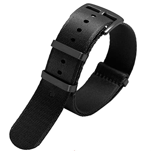 SOMKB Hochwertiges 20 mm 22 mm Sicherheitsgurt-Uhrenarmband aus Nylon für Seiko Mido 007 James Bond Militär-gestreifte Ersatz-Herrenuhr, 22 mm, Achat von SOMKB