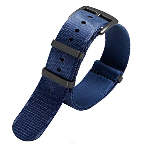 SOMKB Hochwertiges 20 mm 22 mm Sicherheitsgurt-Uhrenarmband aus Nylon für Seiko Mido 007 James Bond Militär-gestreifte Ersatz-Herrenuhr, 22 mm, Achat von SOMKB