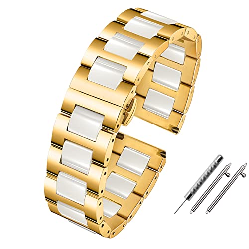 SOMKB Smartwatch-Armband, 20 mm, 22 mm, Keramik-Armband für Samsung Gear S2, S3, S4, Ersatzband für Huawei Watch 2 Pro GT2 Magic Bands, 22 mm, Achat von SOMKB