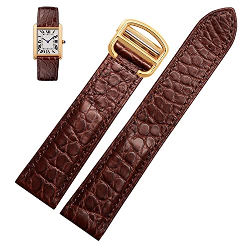 SOMKB Uhrenarmband aus Krokodilleder, für Cartier-Uhrenarmband, 20 mm, Leder-Tankschlüssel, London, Calibo Uhrenkette, Damen, 20 mm, 23 mm, Achat von SOMKB