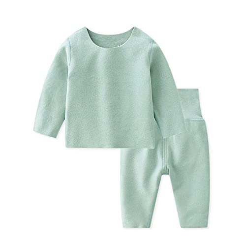 SONARIN Kinder Thermounterwäsche Set,Baby Jungen Mädchen Thermo Unterwäsche Thermo Pyjama Set Oberteile und Hose Warme Winter Baby Schlafanzug Langarm Nachtwäsche für 0-24 Monate(Grün) von SONARIN