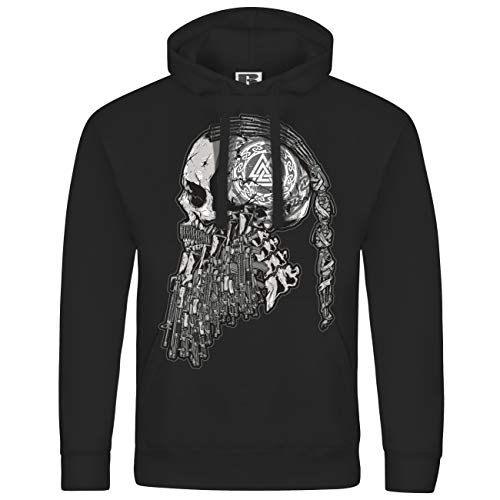 Herren Kapuzenpullover Wikinger Totenkopf Götterdämmerung Odin Krieger S - 5XL von SONS OF ODIN