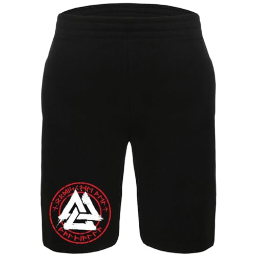 Herren Kurze Hose halblang Walhalla Wikinger Shorts Wotansknoten Runen Odin von SONS OF ODIN