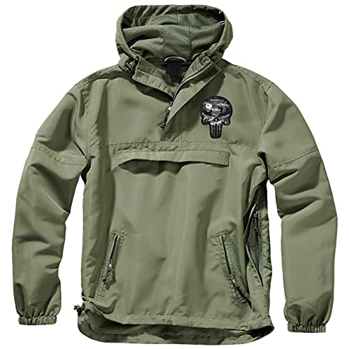 Herren SOMMER Schlupfjacke Windbreaker Patch Jagd Mond Nacht Motiv Wolf Falken von SONS OF ODIN