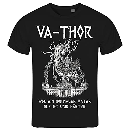 Herren T-Shirt Wikinger Motiv Thor als Wortspiel Va-Thor Vatertag Spruch S - 5XL von SONS OF ODIN