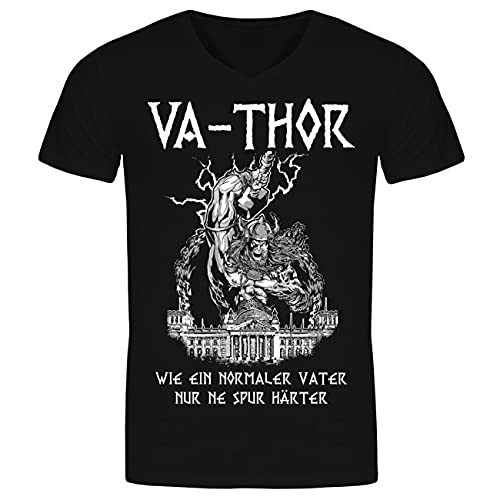 Herren T-Shirt Wikinger Motiv Thor als Wortspiel Va-Thor Vatertag Spruch S - 5XL von SONS OF ODIN