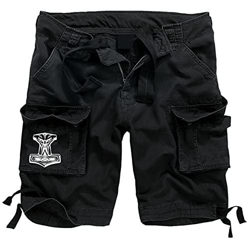 SONS OF ODIN Herren Armee Kurze Hosen Army Shorts Thors Hammer Vikingwear M - 7XL Vikings von SONS OF ODIN