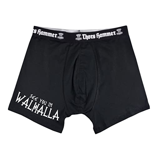 SONS OF ODIN Herren Boxershort See You in Walhalla Größe M XXL Wikinger Shorts Unterhose von SONS OF ODIN