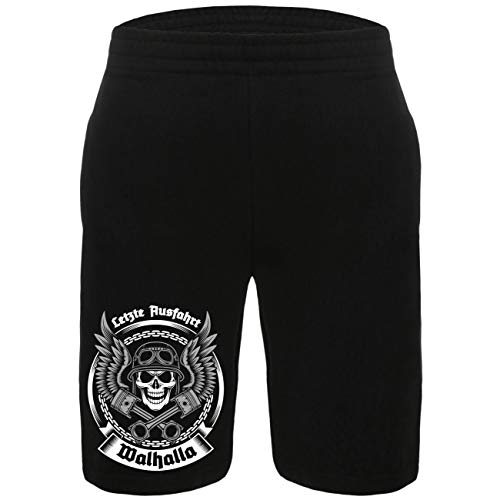 SONS OF ODIN Herren Kurze Hose Shorts Letzte Ausfahrt Walhalla Wikinger Motorrad Motive Biker von SONS OF ODIN