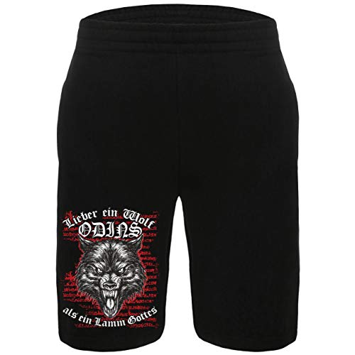 SONS OF ODIN Herren Kurze Hose Shorts Lieber EIN Wolf Odins als EIN Lamm Gottes Wikinger von SONS OF ODIN