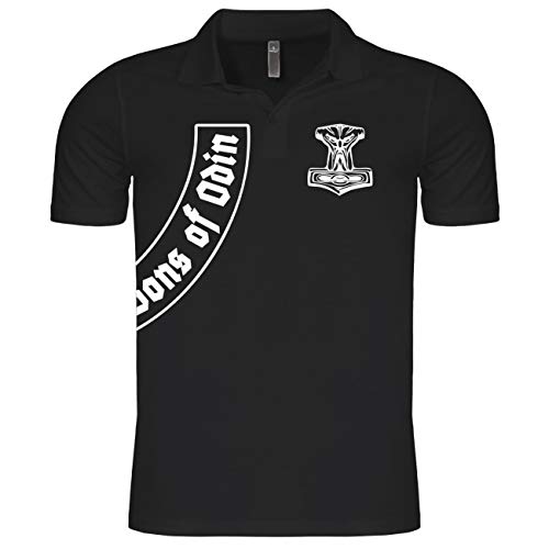 SONS OF ODIN Herren Poloshirt Polohemd Letzte Ausfahrt Walhalla (mit Rückendruck) von SONS OF ODIN