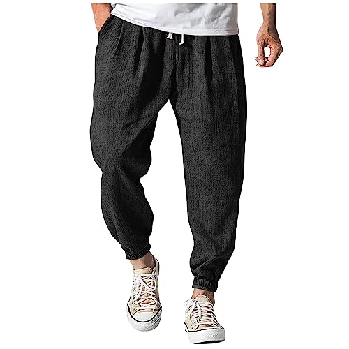 Haremshose Herren Leinen Arbeitshose Herren Harem Jogginhose Herren Leinen Stoffhose Herren mit Bündchen Sporthose Herren mit Taschen Leinenhose Herren Jogging Loose Fit Haremshose Herren Leinen Arbeitshose Herren Harem Jogginhose Herren Leinen Stoffhose Herren mit Bündchen Sporthose Herren mit Taschen Leinenhose Herren Jogging Loose Fit von SOOUICKER