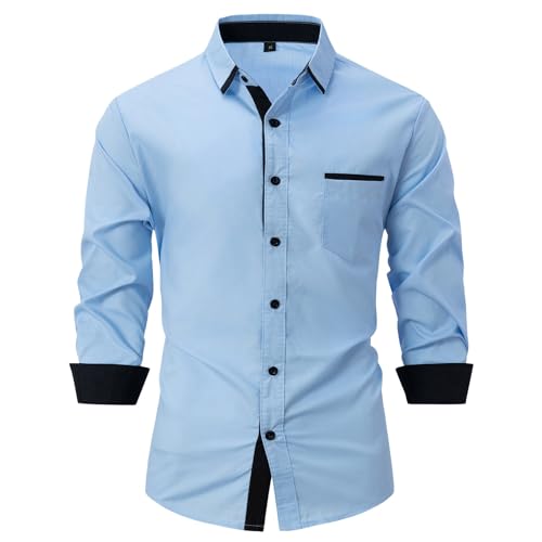 SOOUICKER Business Hemd Herren Regular Fit Hemd Herren Langarm Elegant Hemd Herren Hochzeit Herrenhemden Langarm Comfort Fit Businesshemden für Herren Slim Fit Hemd Herren Modern Fit von SOOUICKER