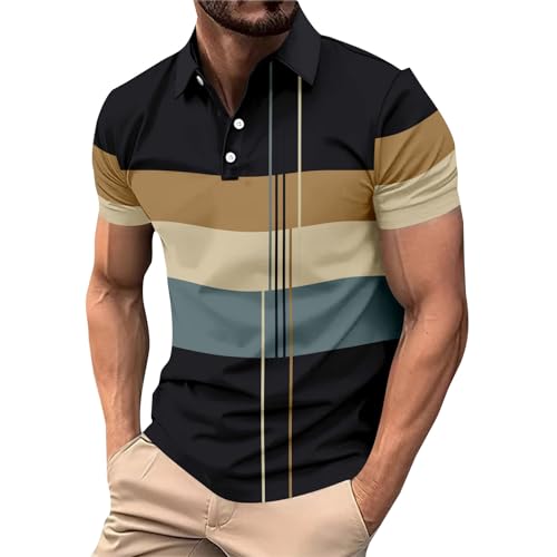 SOOUICKER Poloshirt Herren Kurzarm Gestreift Bunt Polohemd Muster Modern Slim Fit Sport Tshirts Herren mit Kragen Vintage T Shirt Business Casual SOOUICKER Poloshirt Herren Kurzarm Gestreift Bunt Polohemd Muster Modern Slim Fit Sport Tshirts Herren mit Kragen Vintage T Shirt Business Casual von SOOUICKER