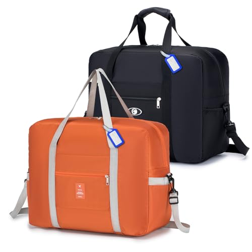 SPAHER 2 Stücke Faltbare Reisetasche Handgepäck 45x36x20 Easyjet Cabin Bag Handtaschen Organizer Duffle Bag Faltbar Reisetasche Reise-Gepäck Koffer Tasche Kleidung Koffer Leichte Nylon Reisetasche von SPAHER