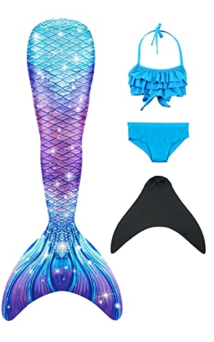 SPEEDEVE Meerjungfrauenschwanz zum Schwimmen Mädchen Meerjungfrau Flosse mit Bikini Set von SPEEDEVE