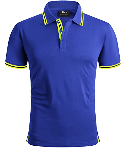 SPEEDRUN Poloshirt für Herren Kurzarm Polohemd mit Brusttasche Slim Fit Sommer Schnelltrocknend Atmungsaktives Golf Tennis Arbeit Hemd T-Shirt Casual von SPEEDRUN