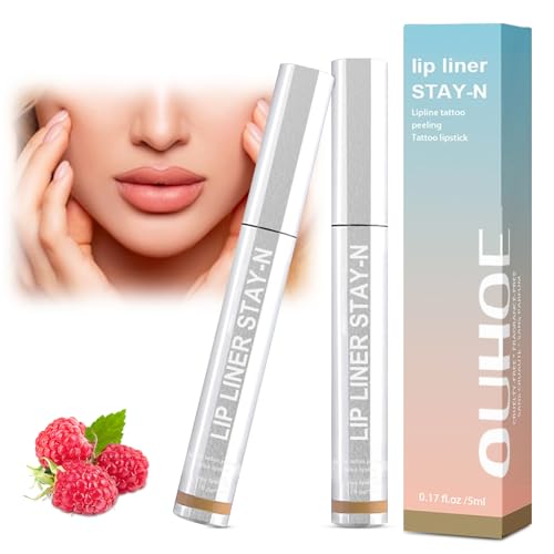 SPERMUOY Lippenkonturenstift abziehbar,2PCS Wasserfester Abnehmbarer Lipliner,Abziehbarer Lippenkonturenstift,Plump Lip Lines,Langanhaltender Lippenkonturstift Geschenk Für Frauen-Dunkelbraun von SPERMUOY