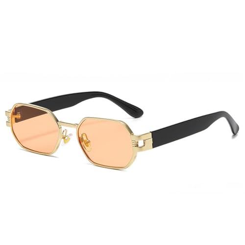 SPOAVGYZ Popular Fashion Candy Colour Sunglasses Women Retro Punk Oval Trending Men Metal Sunglasses Shades UV400,Goldene Orange SPOAVGYZ Popular Fashion Candy Colour Sunglasses Women Retro Punk Oval Trending Men Metal Sunglasses Shades UV400,Goldene Orange von SPOAVGYZ