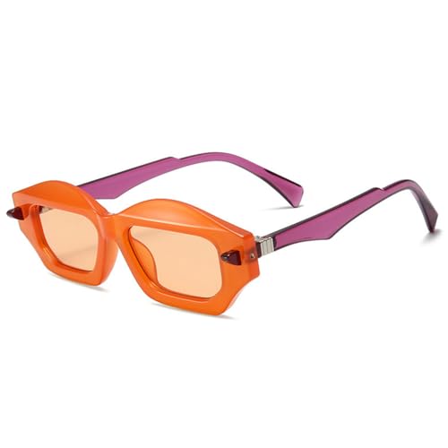 SPOAVGYZ Zweifarbige Polygonal-Sonnenbrille für Damen im Retro-Stil mit Nieten und Farbverlauf für Herren SPOAVGYZ Zweifarbige Polygonal-Sonnenbrille für Damen im Retro-Stil mit Nieten und Farbverlauf für Herren von SPOAVGYZ