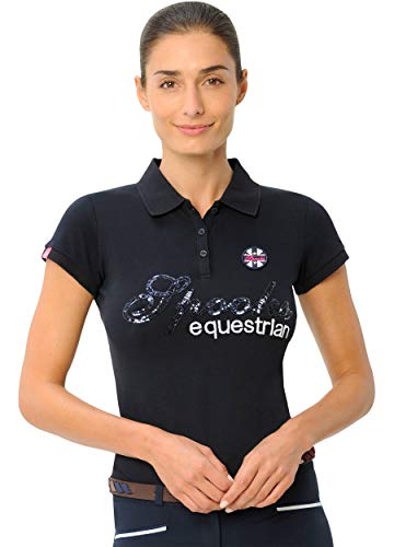 SPOOKS Poloshirt Damen Mädchen Kinder, Polo Shirt tailliert Sommer Tshirt Hemd Sport - Roxie Sequin Polo Navy XL von SPOOKS