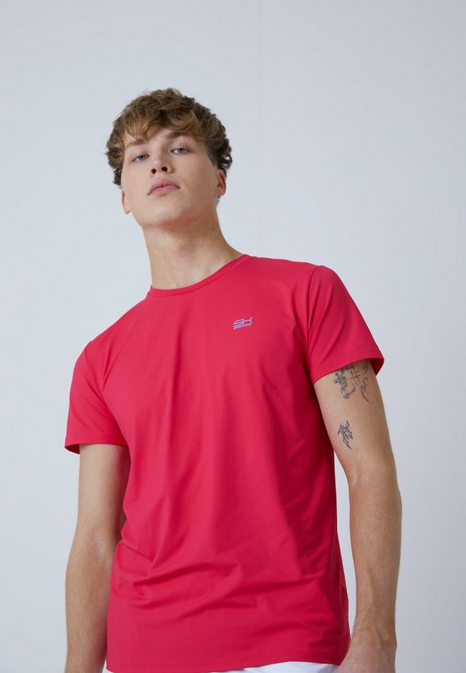 SPORTKIND Funktionsshirt Tennis T-Shirt Rundhals Herren & Jungen pink von SPORTKIND