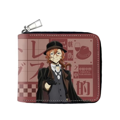 SPSMOKH Bungo Stray Dogs Anime Brieftasche Kinder Geldbörse Faltbare Leder Portemonnaie Jungen und Mädchen Cartoon Brieftaschen Geschenk für Anime Fans (3) von SPSMOKH