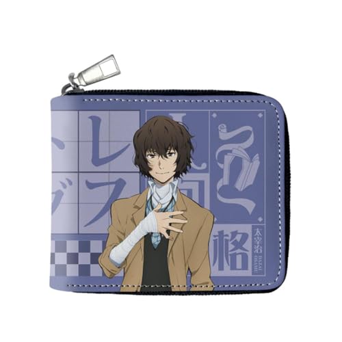 SPSMOKH Bungo Stray Dogs Anime Brieftasche Kinder Geldbörse Faltbare Leder Portemonnaie Jungen und Mädchen Cartoon Brieftaschen Geschenk für Anime Fans (4) von SPSMOKH