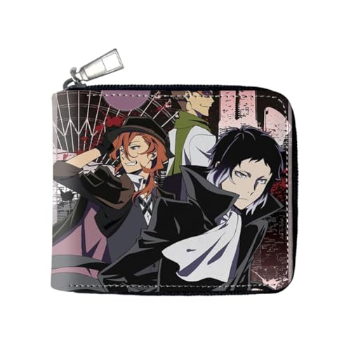 SPSMOKH Bungo Stray Dogs Anime Brieftasche Kinder Geldbörse Faltbare Leder Portemonnaie Jungen und Mädchen Cartoon Brieftaschen Geschenk für Anime Fans (8) von SPSMOKH