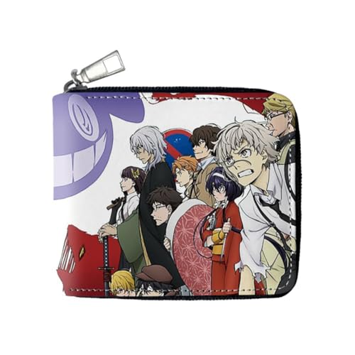 SPSMOKH Bungo Stray Dogs Anime Brieftasche Kinder Geldbörse Faltbare Leder Portemonnaie Jungen und Mädchen Cartoon Brieftaschen Geschenk für Anime Fans (9) von SPSMOKH