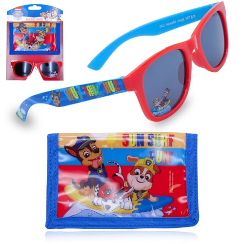 Kinder Sonnenbrille mit Geldbörse Set für Kinder, UV400 Sonnenbrille und stilvolle Geldbörse, Sommergeschenk für Jugendliche ab 3 Jahren, Paw Patrol von SRV Hub