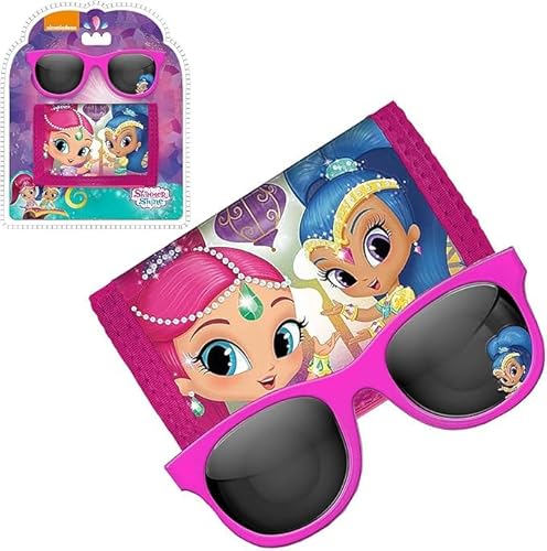 Kinder Sonnenbrille mit Geldbörse Set für Kinder, UV400 Sonnenbrille und stilvolle Geldbörse, Sommergeschenk für Jugendliche ab 3 Jahren, Pink Shmmer & Shine von SRV Hub