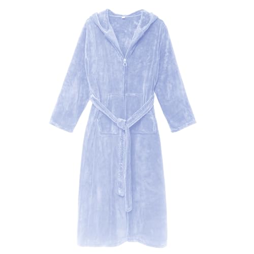 SRZYMJ Blau Herren Bademantel, Bademantel Herren, Kuschelfleece Morgenmantel mit Kapuze und Taschen, Plüsch Warme Hausmantel Lang, Weich Saunamantel für Urlaub, Soft Robe, Geschenke M Bathrobe SRZYMJ Blau Herren Bademantel, Bademantel Herren, Kuschelfleece Morgenmantel mit Kapuze und Taschen, Plüsch Warme Hausmantel Lang, Weich Saunamantel für Urlaub, Soft Robe, Geschenke M Bathrobe von SRZYMJ