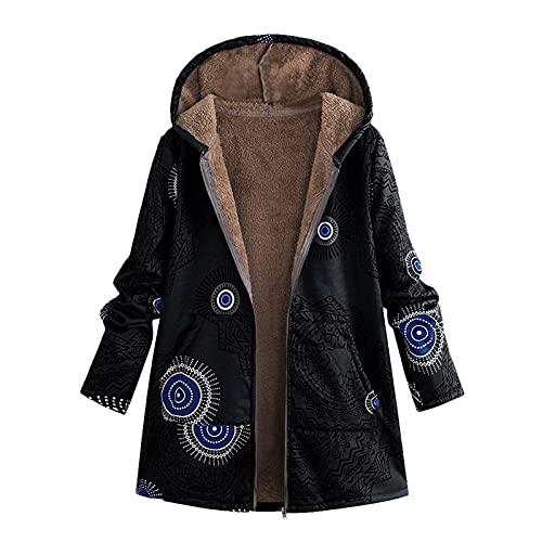 SRZYMJ Vintage Jacke Damen 50Er, Hoodie Jacke Vintage Funktionsjacke Atmungsaktiv Mantel Petrol Wintermantel Warm Gefüttert Kunstpelz Jacke Wollmantel Kariert Lang Lederjacke Lang Sportjacke Outdoor von SRZYMJ