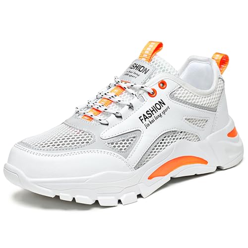 SSERHEHK Sportschuhe Laufschuhe Herren Damen Schnürsportschuhe rutschfeste atmungsaktive leichte Freizeitschuhe Outdoor Fitness Straßenlaufschuhe 668 Orange 33 EU von SSERHEHK