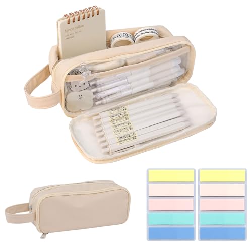 SSKHE Durchsichtig Federmäppchen mit 200 Stück Haftnotizen,mäppchen Teenager federtaschen,büro federtasche Erwachsene transparent,multifunktionale Tasche federmäppchen für Kinder SSKHE Durchsichtig Federmäppchen mit 200 Stück Haftnotizen,mäppchen Teenager federtaschen,büro federtasche Erwachsene transparent,multifunktionale Tasche federmäppchen für Kinder von SSKHE
