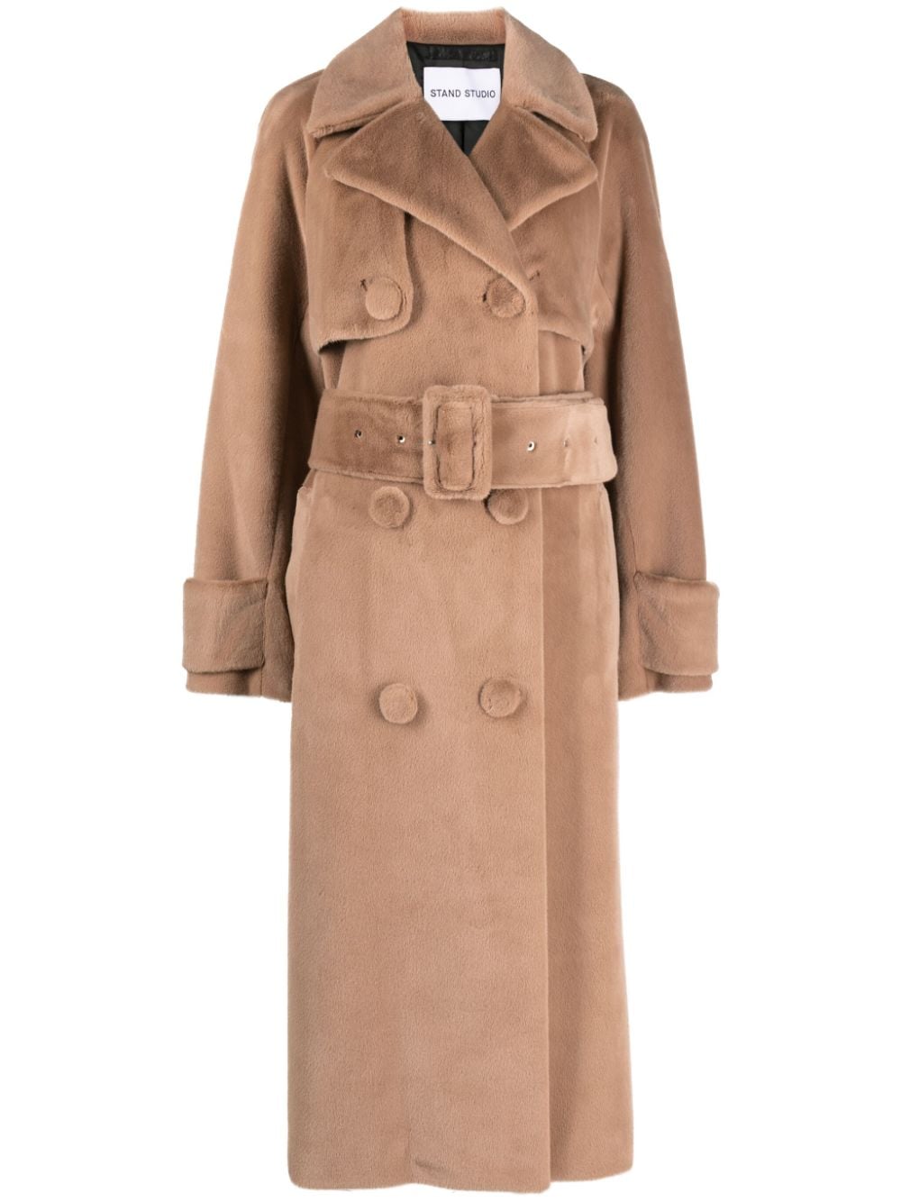 STAND STUDIO Tillie Trenchcoat aus Faux Fur - Nude von STAND STUDIO