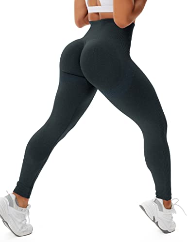 STARBILD Booty Boom Leggings Damen Po Push Up, Nahtlos Scrunch Butt Yogahose Blickdicht, Hohe Taille Seamless Hose Lang Geraffte, H4160-Dunkelblau S von STARBILD