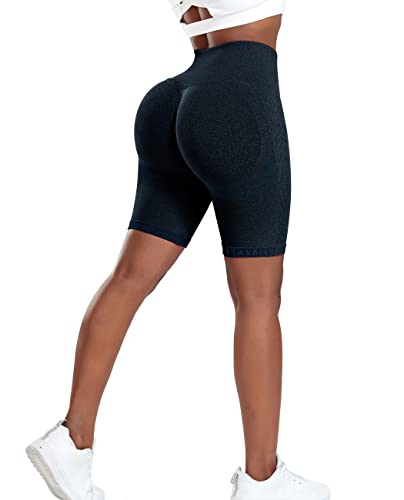 STARBILD Booty Boom Leggings Kurze Damen Sport Push Up, Nahtlos Scrunch Butt Yogahose Shorts Blickdicht, Hohe Taille Seamless Hose Sommer, R4760-Kurze-Marineblau M von STARBILD